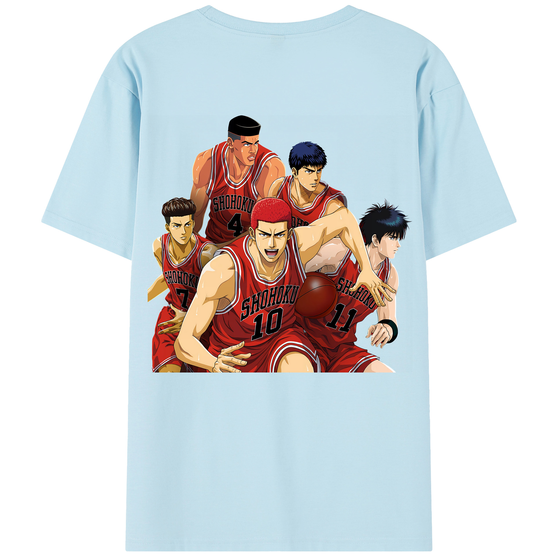 SLAM DUNK／スラムダンク 綿100％半袖Tシャツ（背面プリント）